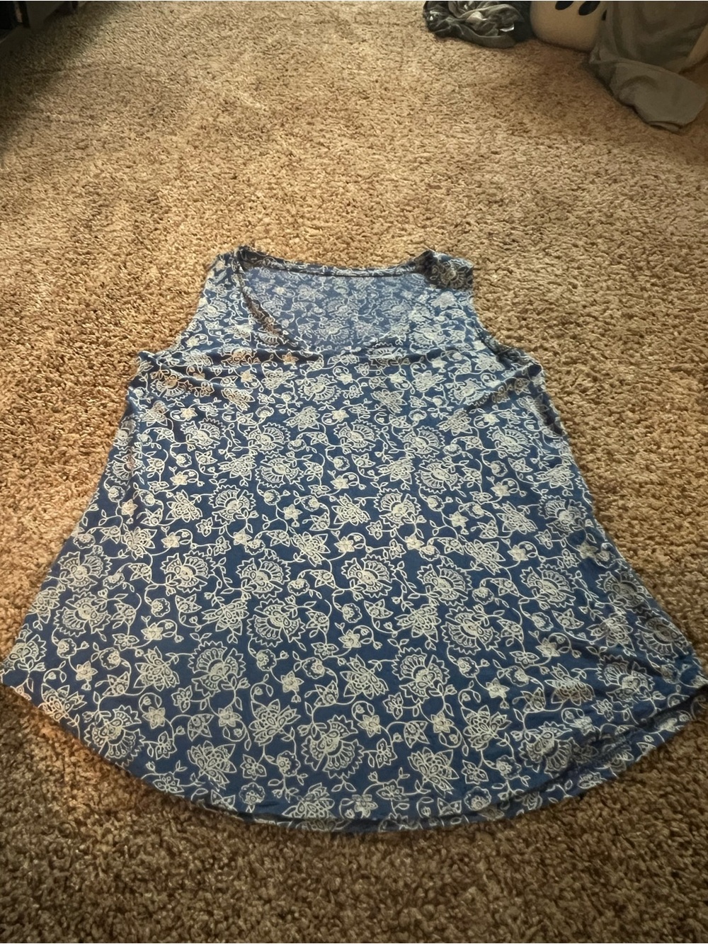 dip Blue Floral Sleeveless Tank Top M